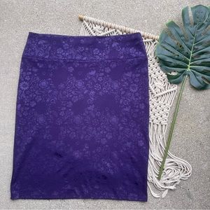 Plus Size LuLaRoe Purple Flower Print Skirt Size 2XL